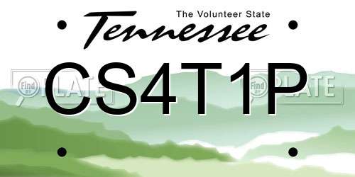 CS4T1P Tennessee License Plate