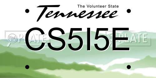 CS5I5E Tennessee License Plate