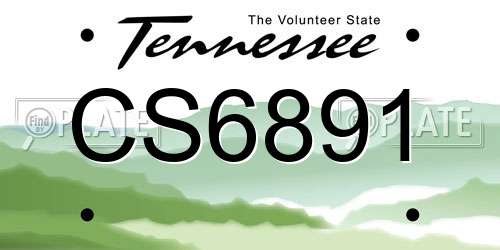 CS6891 Tennessee License Plate