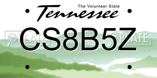 CS8B5Z Tennessee License Plate