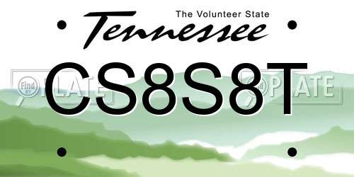 CS8S8T Tennessee License Plate
