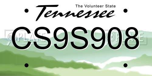 CS9S908 Tennessee License Plate