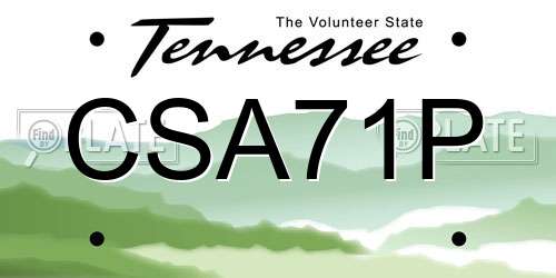 CSA71P Tennessee License Plate