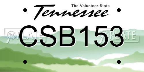 CSB153 Tennessee License Plate