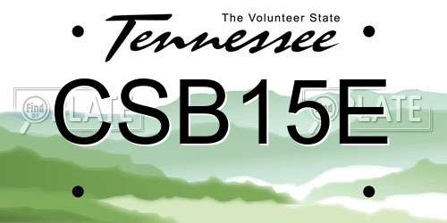 CSB15E Tennessee License Plate