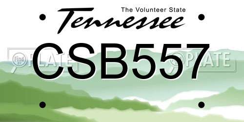 CSB557 Tennessee License Plate