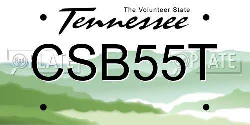 CSB55T Tennessee License Plate