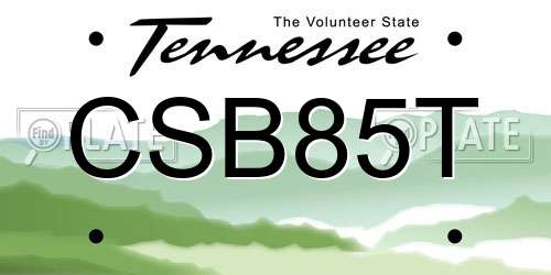CSB85T Tennessee License Plate