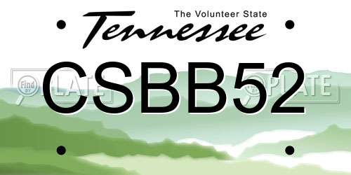 CSBB52 Tennessee License Plate