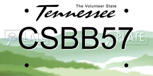 CSBB57 Tennessee License Plate
