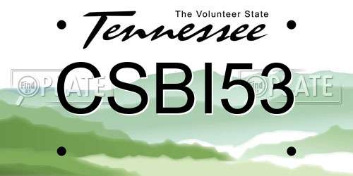 CSBI53 Tennessee License Plate