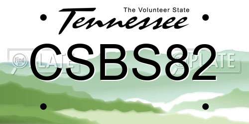 CSBS82 Tennessee License Plate