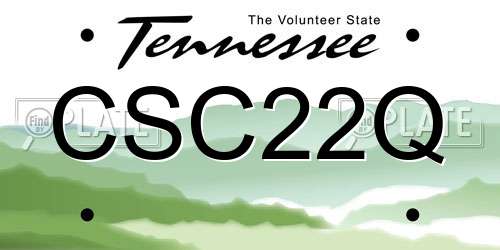 CSC22Q Tennessee License Plate