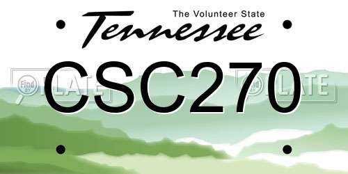 CSC270 Tennessee License Plate