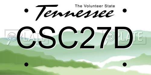 CSC27D Tennessee License Plate