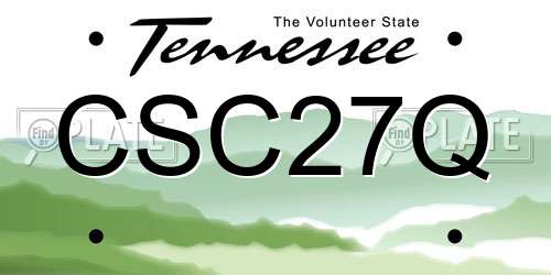 CSC27Q Tennessee License Plate