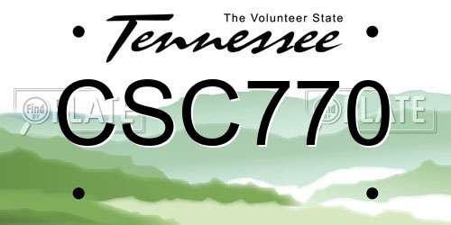 CSC770 Tennessee License Plate