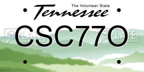 CSC77O Tennessee License Plate