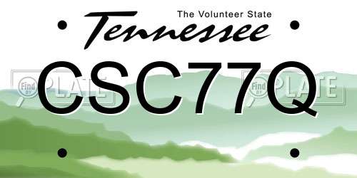 CSC77Q Tennessee License Plate