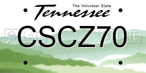 CSCZ70 Tennessee License Plate