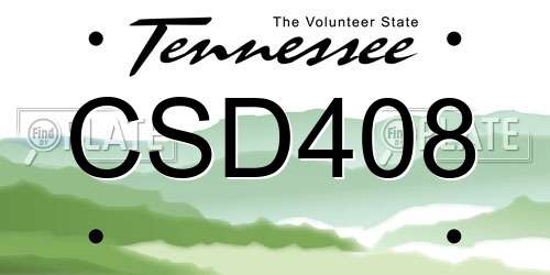 CSD408 Tennessee License Plate