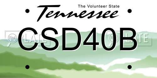CSD40B Tennessee License Plate