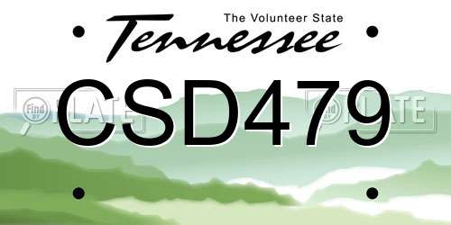 CSD479 Tennessee License Plate