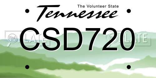 CSD720 Tennessee License Plate