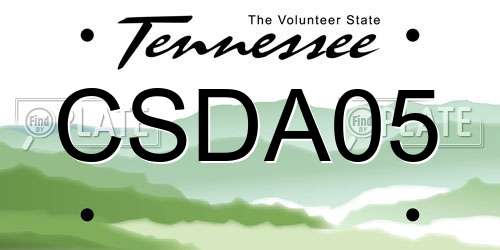 CSDA05 Tennessee License Plate