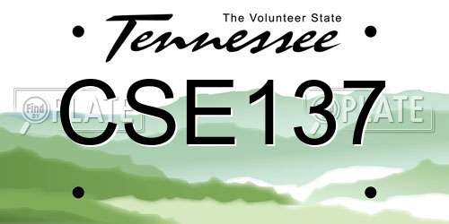 CSE137 Tennessee License Plate