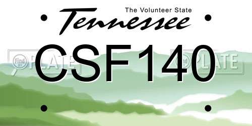 CSF140 Tennessee License Plate