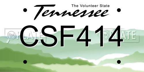 CSF414 Tennessee License Plate