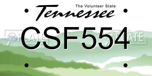 CSF554 Tennessee License Plate