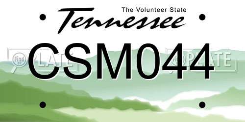 CSM044 Tennessee License Plate