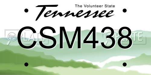 CSM438 Tennessee License Plate