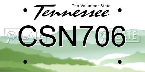 CSN706 Tennessee License Plate