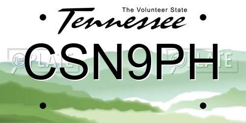 CSN9PH Tennessee License Plate