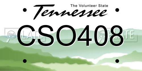 CSO408 Tennessee License Plate