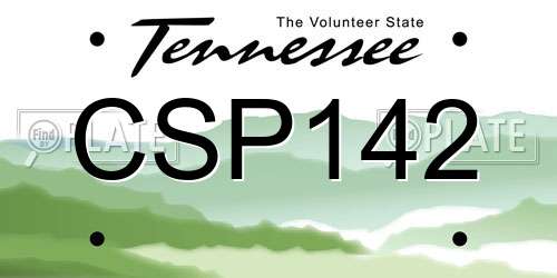CSP142 Tennessee License Plate