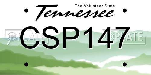 CSP147 Tennessee License Plate