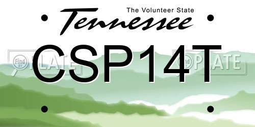 CSP14T Tennessee License Plate
