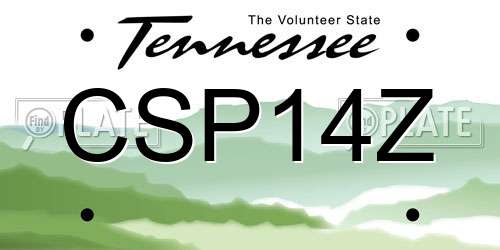 CSP14Z Tennessee License Plate