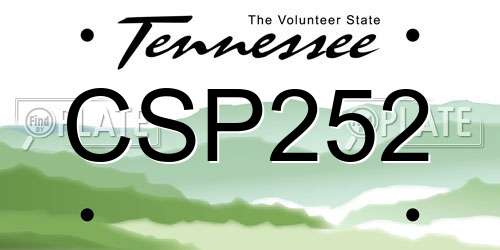 CSP252 Tennessee License Plate