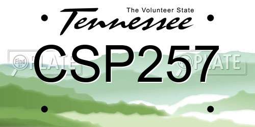 CSP257 Tennessee License Plate