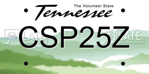CSP25Z Tennessee License Plate