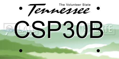 CSP30B Tennessee License Plate