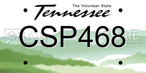 CSP468 Tennessee License Plate