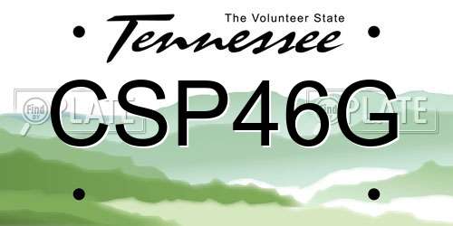 CSP46G Tennessee License Plate