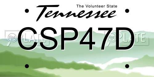 CSP47D Tennessee License Plate