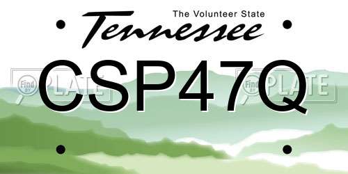 CSP47Q Tennessee License Plate